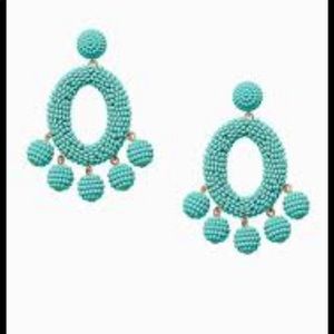 Stella & Dot turquoise beaded chandelier earrings